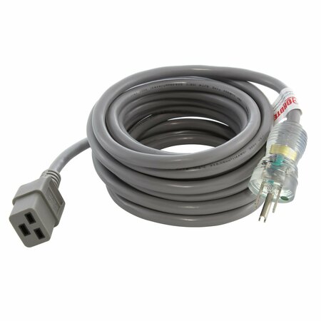 AC WORKS 20ft 14/3 15A Medical Grade Power Cord With IEC C19 Connector MD15AC19-240